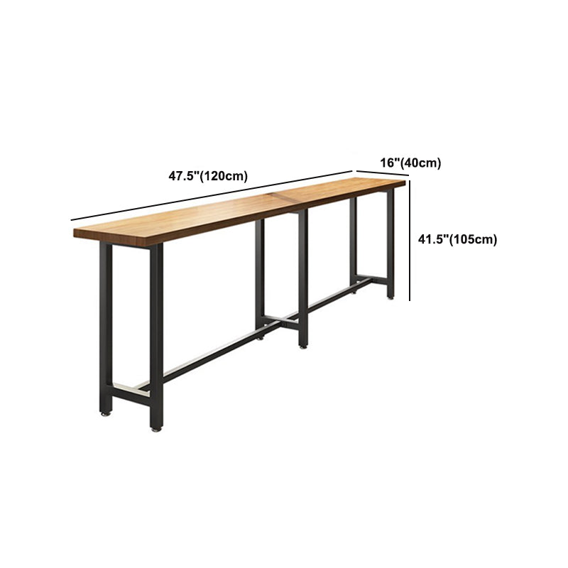 Modern 1/7 Pieces Bar Table Set Rectangle Wood Counter Table with High Stools for Cafe