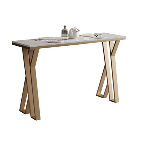 Glam Style Bar Table Set 1/2/5 Pieces Rectangle Bar Table with Metal High Stools for Home