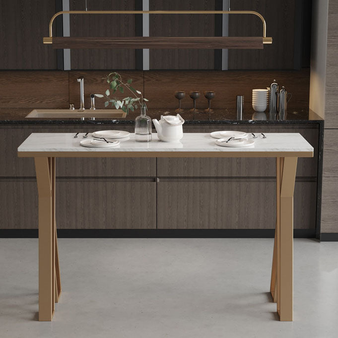 Glam Style Bar Table Set 1/2/5 Pieces Rectangle Bar Table with Metal High Stools for Home