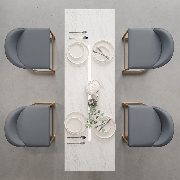 Glam Style Bar Table Set 1/2/5 Pieces Rectangle Bar Table with Metal High Stools for Home