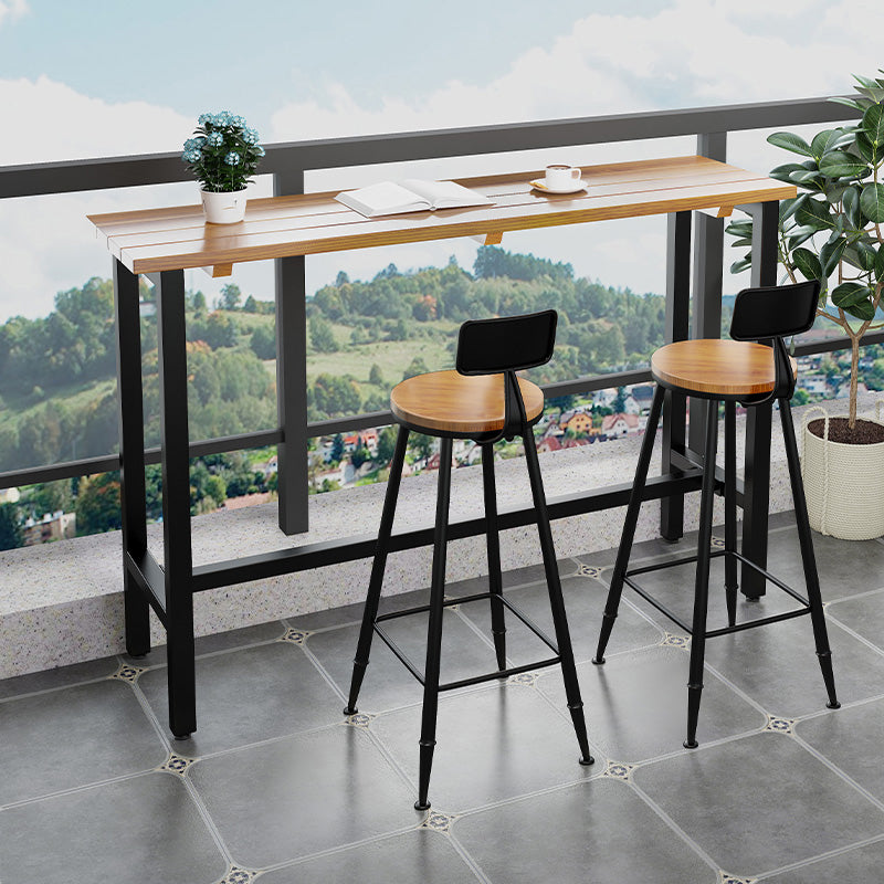 Modern Rectangle Pub Table Set Trestle 1/3 Pieces Solid Wood Counter Height Set