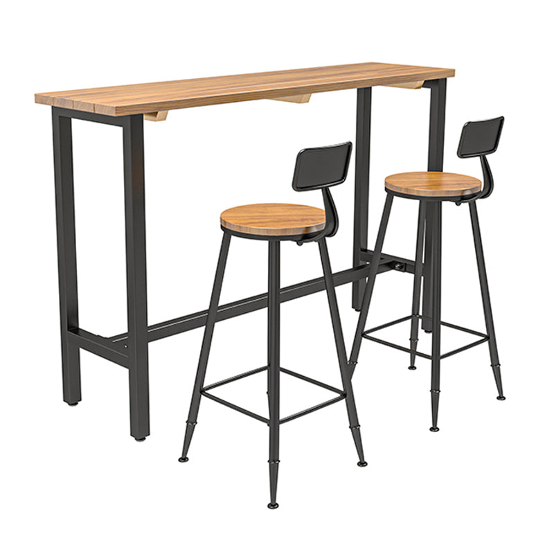 Modern Rectangle Pub Table Set Trestle 1/3 Pieces Solid Wood Counter Height Set