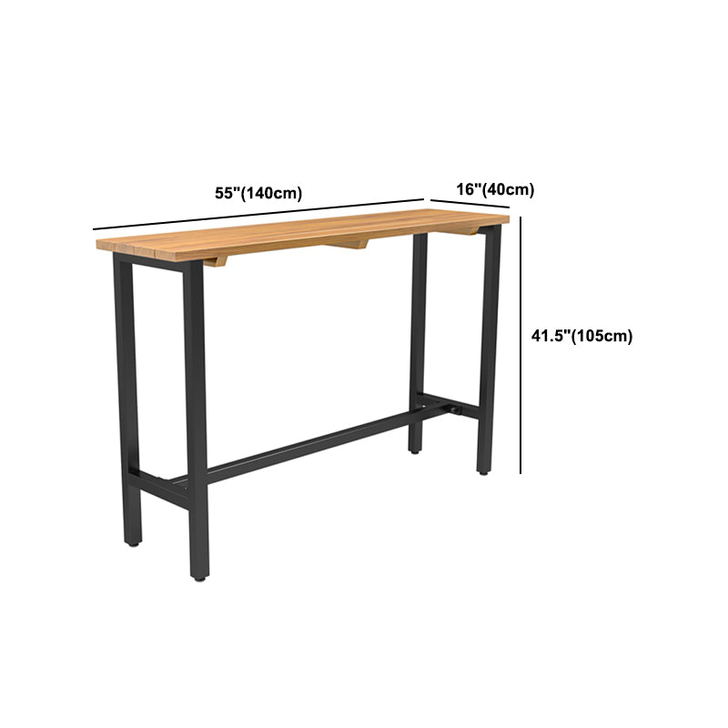 Modern Rectangle Pub Table Set Trestle 1/3 Pieces Solid Wood Counter Height Set