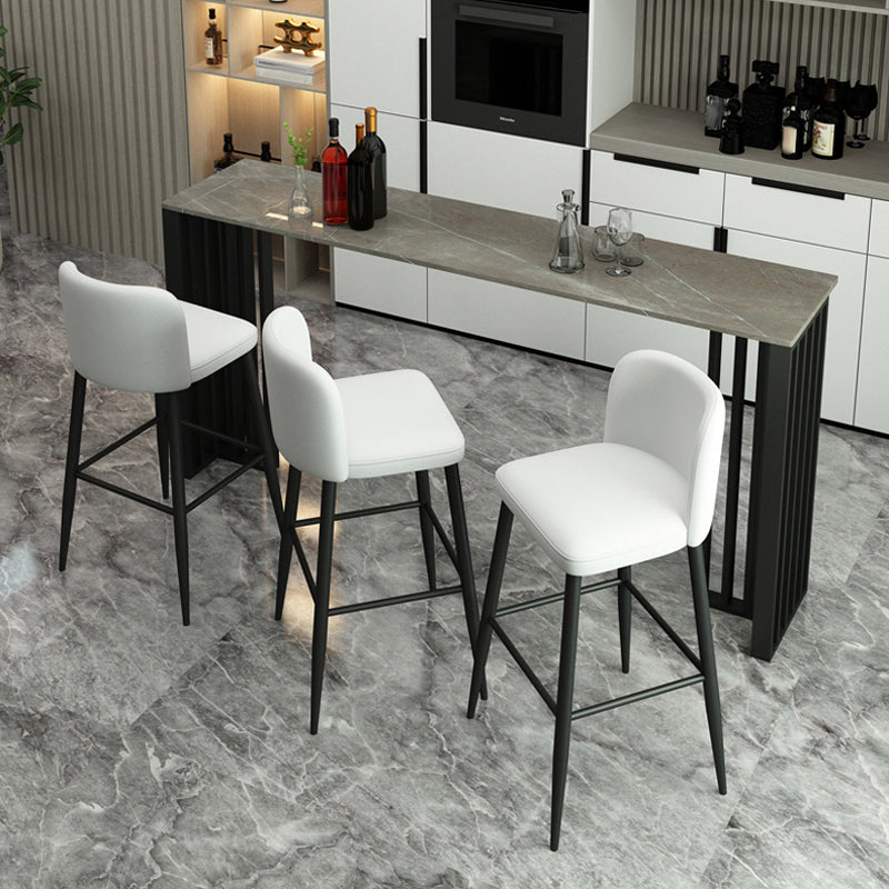 Industrial 1/2/4 Pieces Bar Table Set Rectangle Bar Table with High Metal Stools