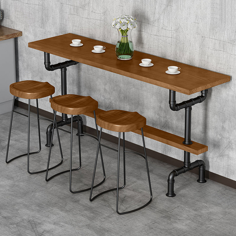 1/4/7 Pieces Modern Rectangular Pub Table Set Wooden Counter Table with Backless Stools