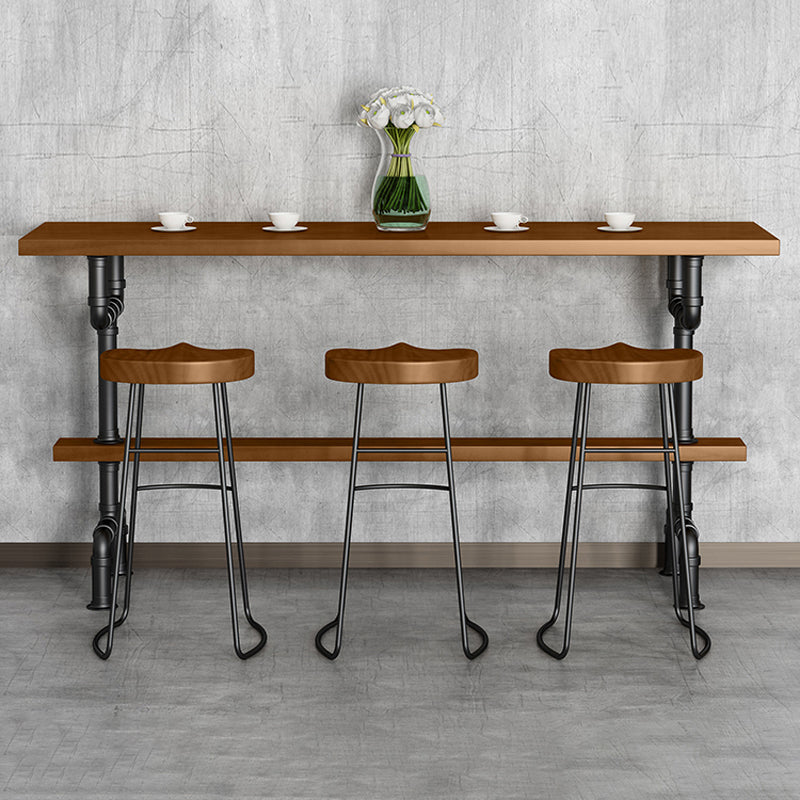 1/4/7 Pieces Modern Rectangular Pub Table Set Wooden Counter Table with Backless Stools