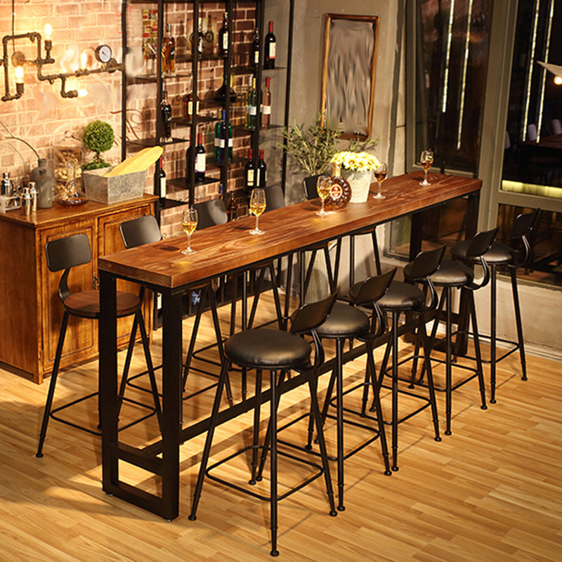 Industrial 1/2/6/11 Pieces Solid Wood Bar Table Set Fixed Counter Set