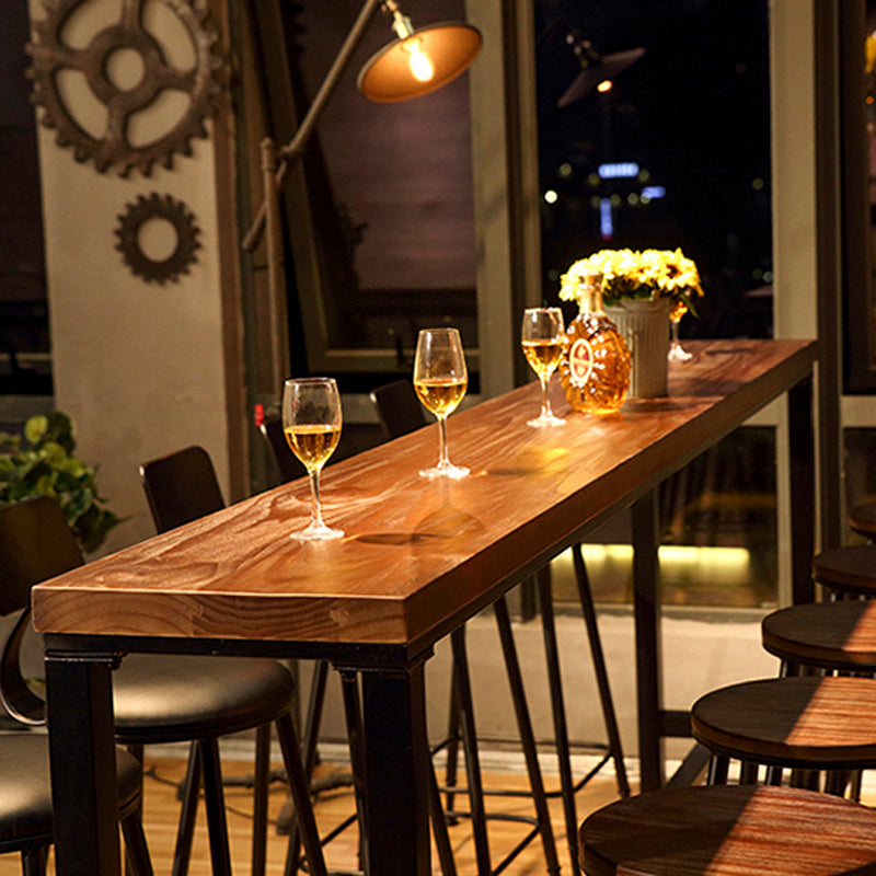 Industrial 1/2/6/11 Pieces Solid Wood Bar Table Set Fixed Counter Set