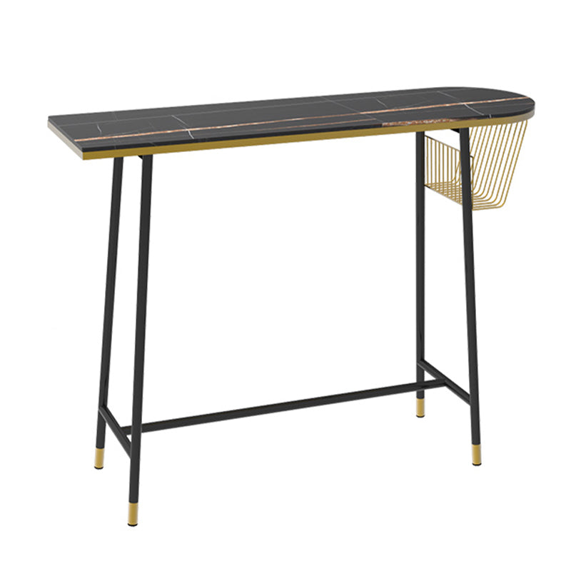 Indoor 1/2/3 Pieces Table and Stool Set Glam Trestle Stone Top Bar Table Set