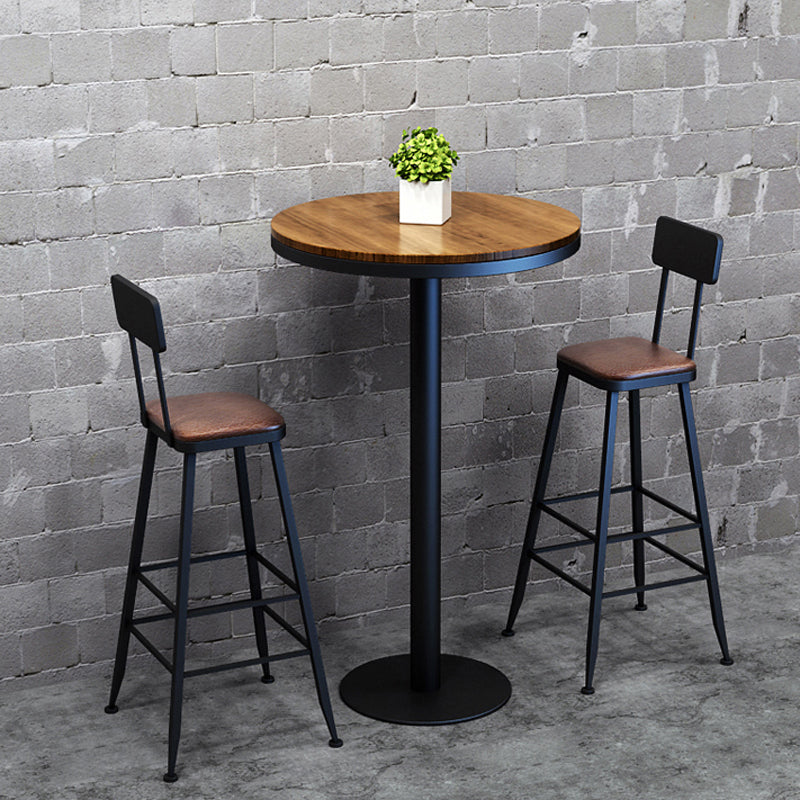 Industrial Wood Bar Table Set 1/2/7 Pieces Rectangular Counter Set for Home Use