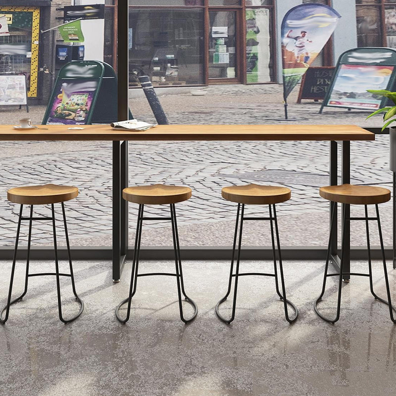 Modern Bar Table Set 1/7 Pieces Rectangle Wood Counter Table with Stools for Balcony