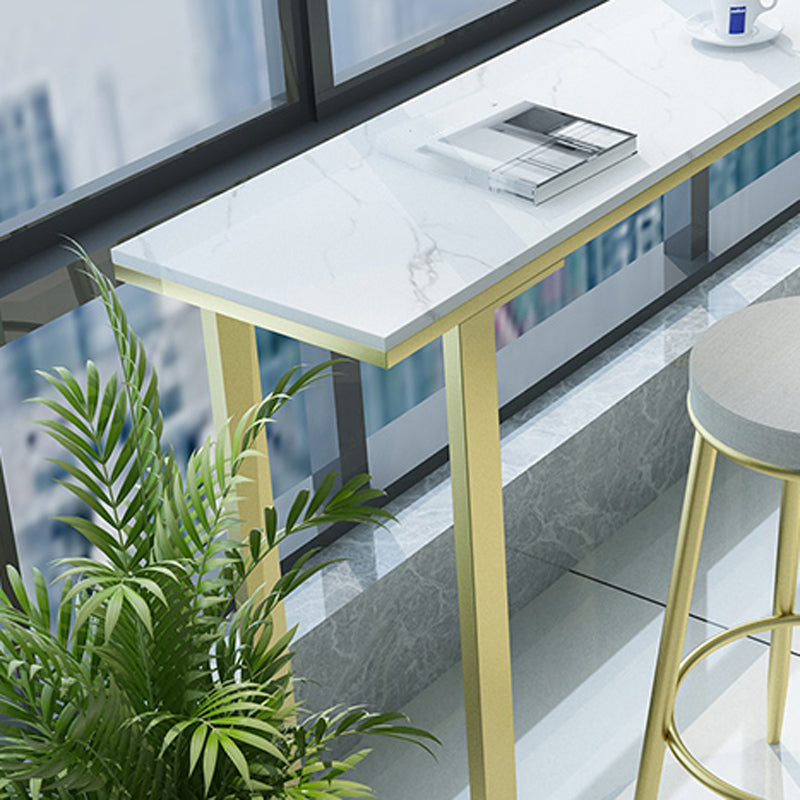 Glam Style 1/2/3/4 Pieces Faux Marble Bar Table Set Fixed Table Counter Set for Home Use