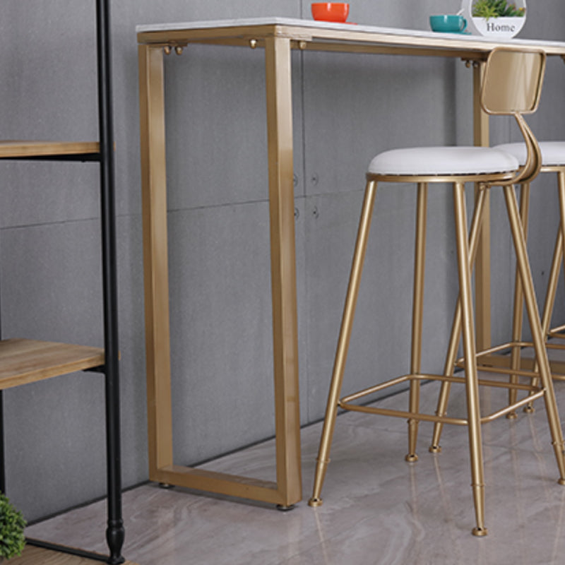 Glam Indoor 1/2/3/4/9 Pub Dining Set Pieces Rectangle White Marble Bistro Set