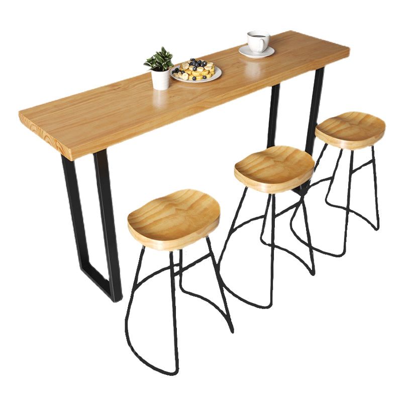 1/4/7 Pieces Modern Rectangular Pub Table Set Wooden Counter Table with High Stools