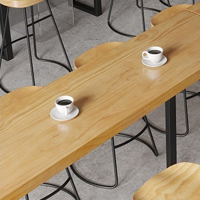 1/4/7 Pieces Modern Rectangular Pub Table Set Wooden Counter Table with High Stools