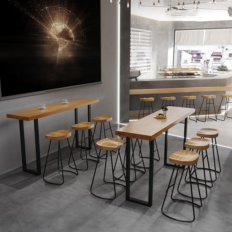 1/4/7 Pieces Modern Rectangular Pub Table Set Wooden Counter Table with High Stools