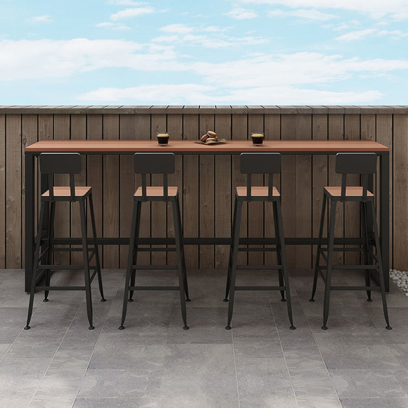 Modern Table Set 1/4/5 Pieces Bar Rectangle Bar Table with Metal High Stools for Kitchen