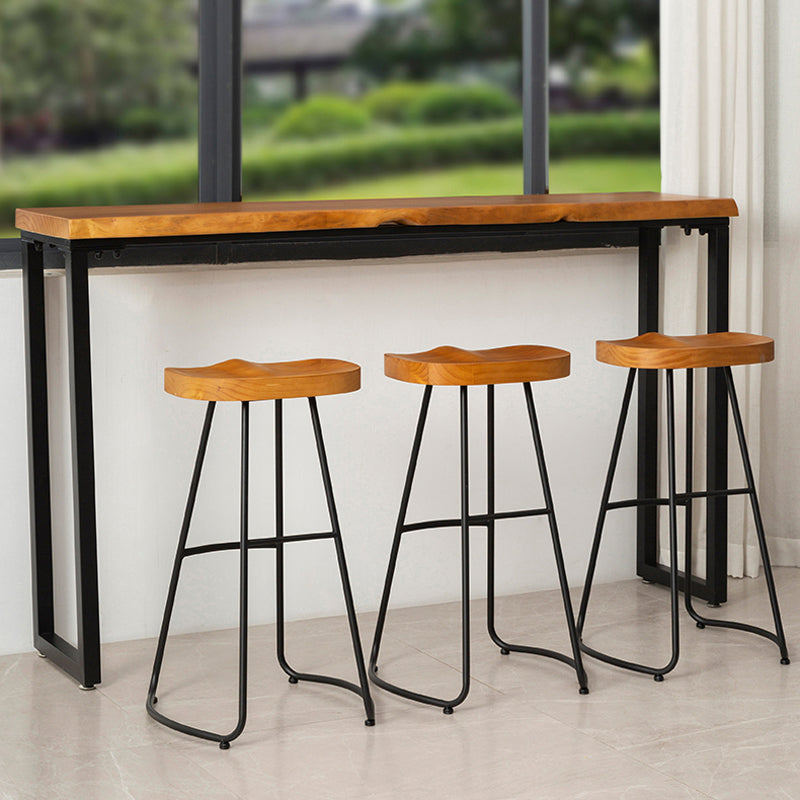 Modern 1/3/4 Pieces Bar Table Set Rectangle Pine Wood Counter Table for Living Room