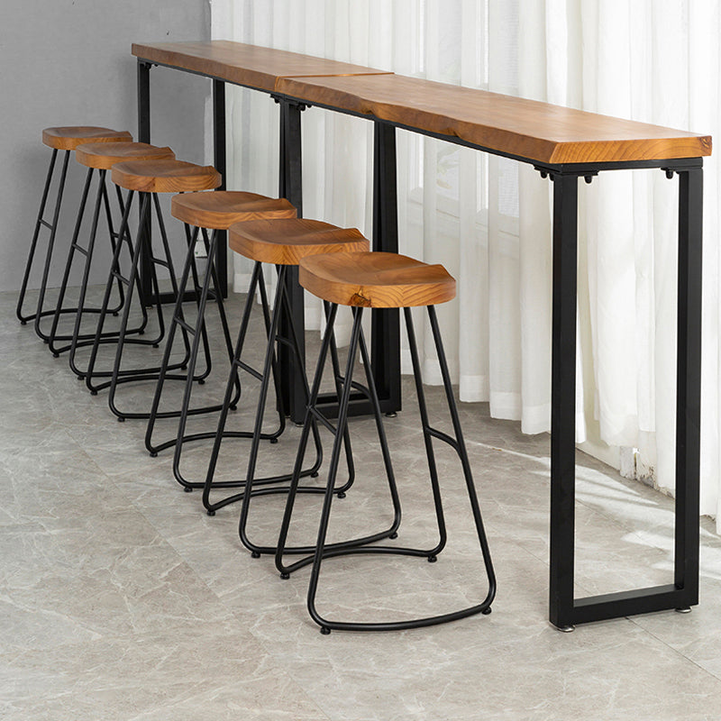 Modern 1/3/4 Pieces Bar Table Set Rectangle Pine Wood Counter Table for Living Room