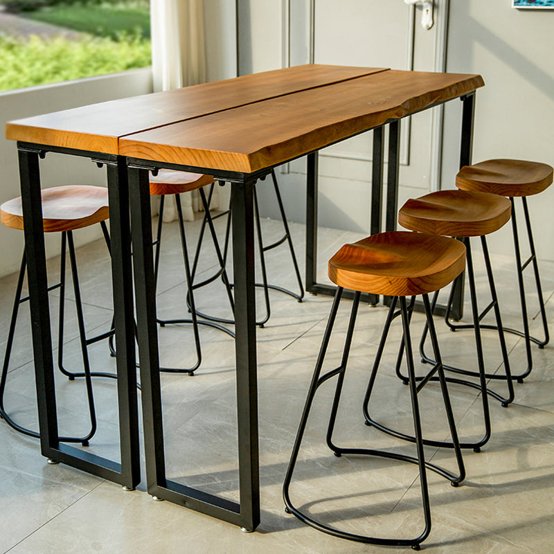 Modern 1/3/4 Pieces Bar Table Set Rectangle Pine Wood Counter Table for Living Room