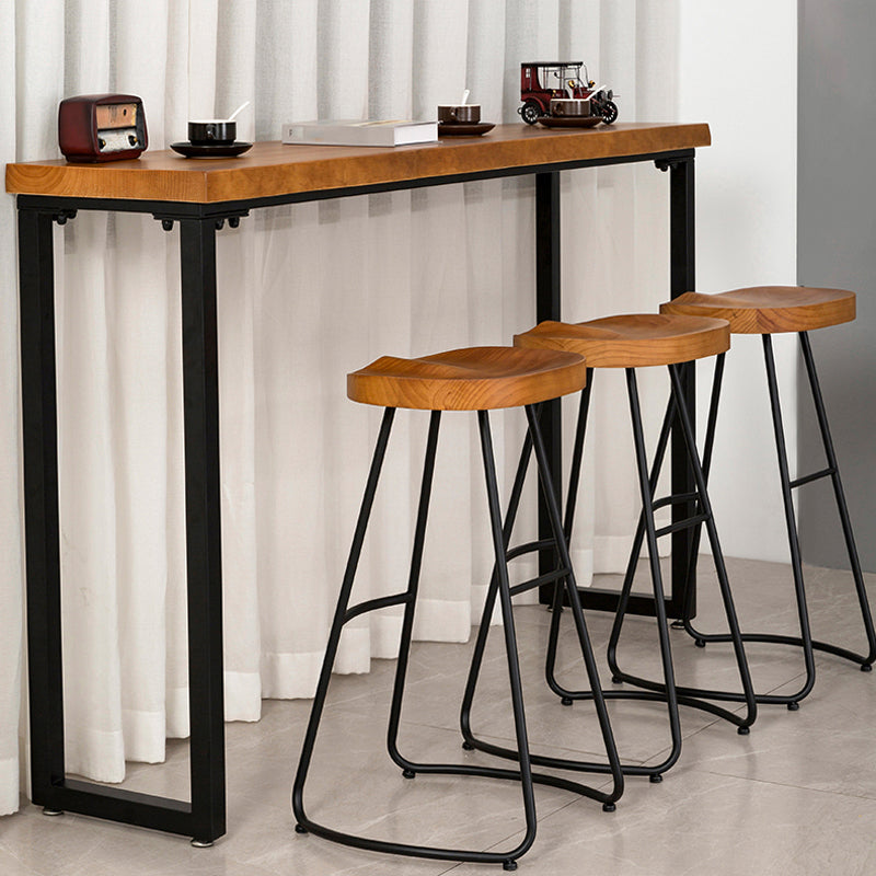 Modern 1/3/4 Pieces Bar Table Set Rectangle Pine Wood Counter Table for Living Room