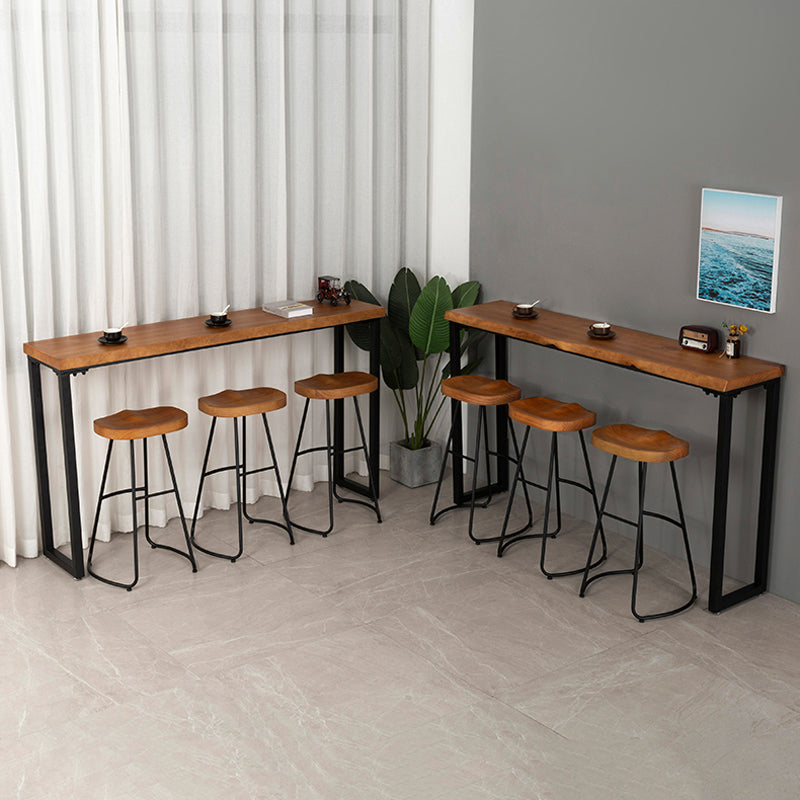 Modern 1/3/4 Pieces Bar Table Set Rectangle Pine Wood Counter Table for Living Room