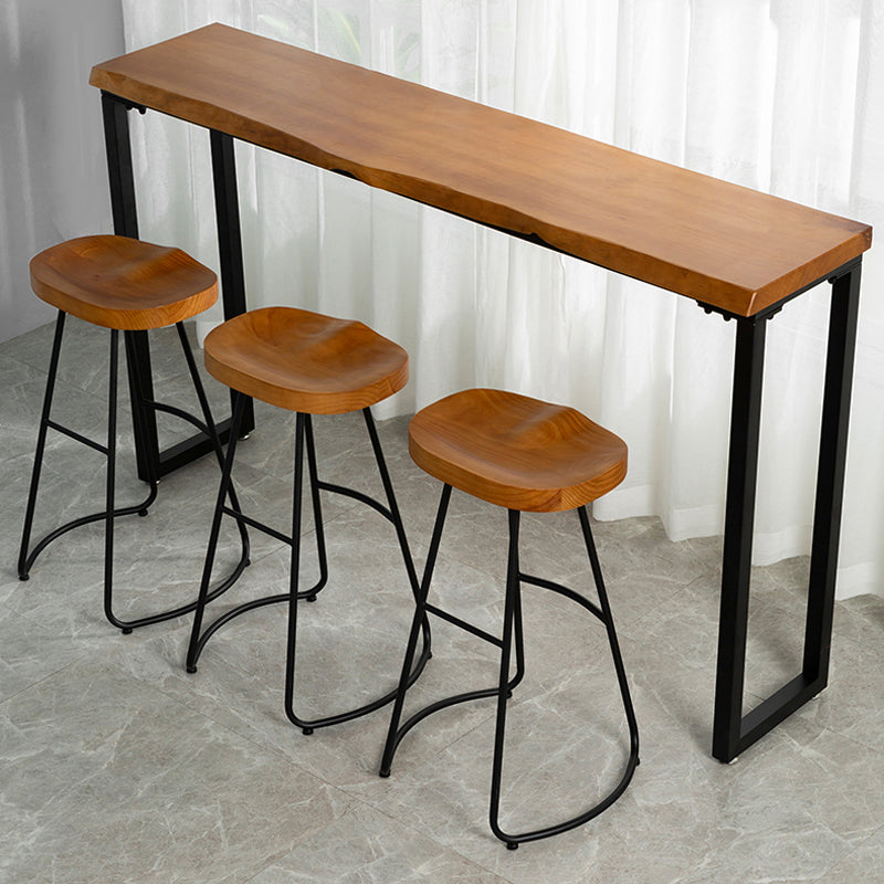 Modern 1/3/4 Pieces Bar Table Set Rectangle Pine Wood Counter Table for Living Room