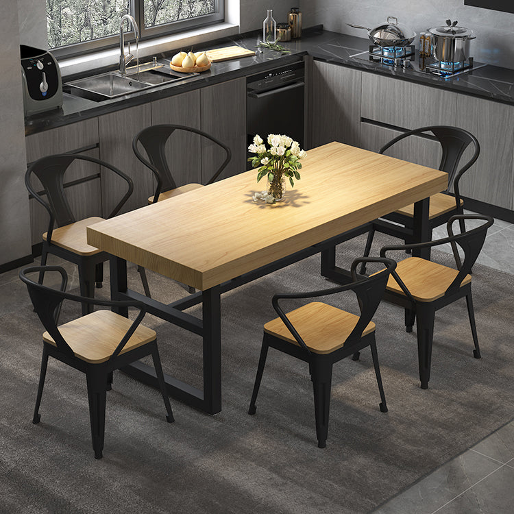 Modern Dining Set 1/2/3/5/7 Pieces Rectangle Pine Wood Dining Table for Dining Room
