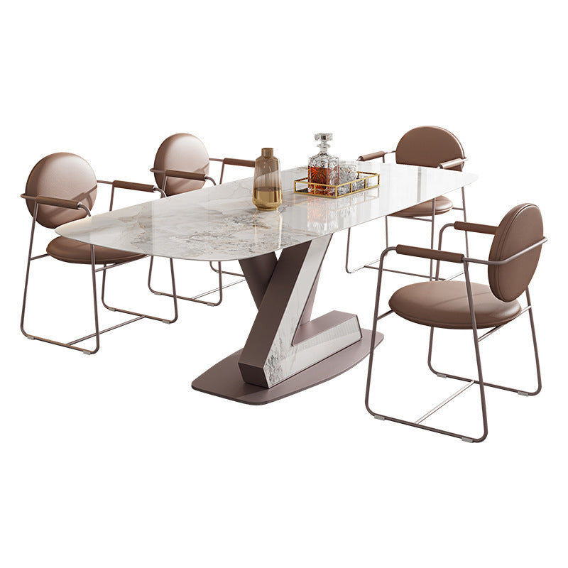 Nordic 1/4/5/7 Pieces Rectangle Dining Set Sintered Stone Top Dinette Table Set