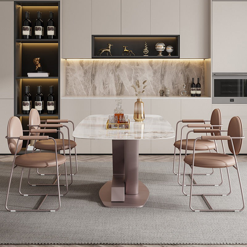 Nordic 1/4/5/7 Pieces Rectangle Dining Set Sintered Stone Top Dinette Table Set