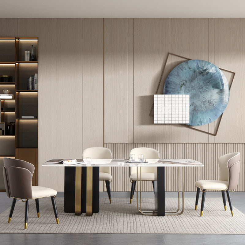 Designer Style Rectangle Dining Set 1/2/5/7 Pieces Sintered Stone Top Dinette Table Set