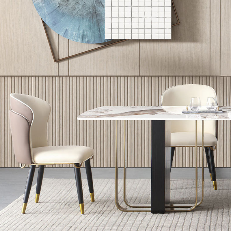 Designer Style Rectangle Dining Set 1/2/5/7 Pieces Sintered Stone Top Dinette Table Set