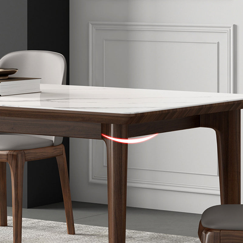 Modern Style Sintered Stone Dining Set Wood 1/3/4/5/7 Pieces Dining Set for Dining Areas