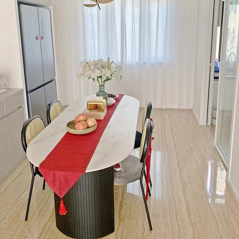 Modern Style Sintered Stone Dining Table Set White 1/5/7 Pieces Dining Set for Home Use