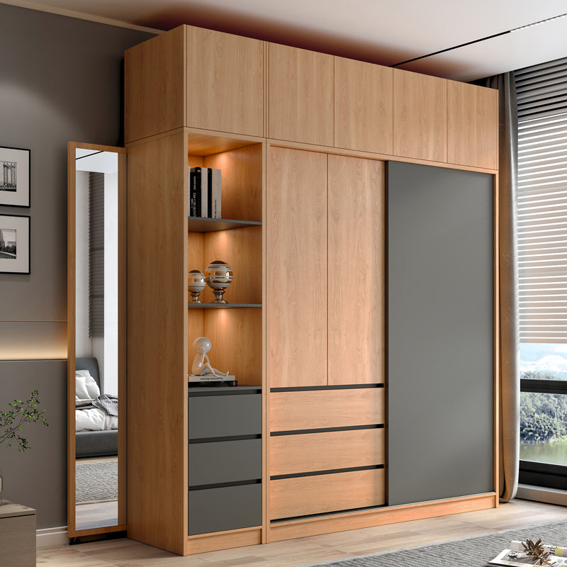 Engineered Wood Wardrobe Cabinet With Drawer Modern Wardrobe Armoire