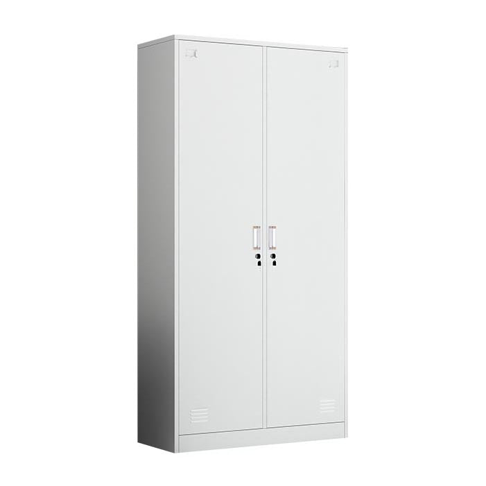White Steel Wardrobe Armoire Contemporary Hinged Wardrobe Cabinet