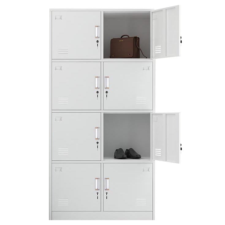 White Steel Wardrobe Armoire Contemporary Hinged Wardrobe Cabinet