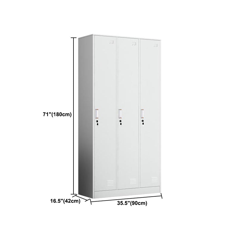 White Steel Wardrobe Armoire Contemporary Hinged Wardrobe Cabinet