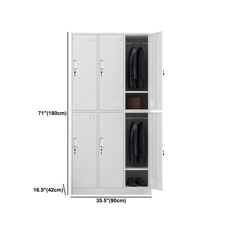 White Steel Wardrobe Armoire Contemporary Hinged Wardrobe Cabinet