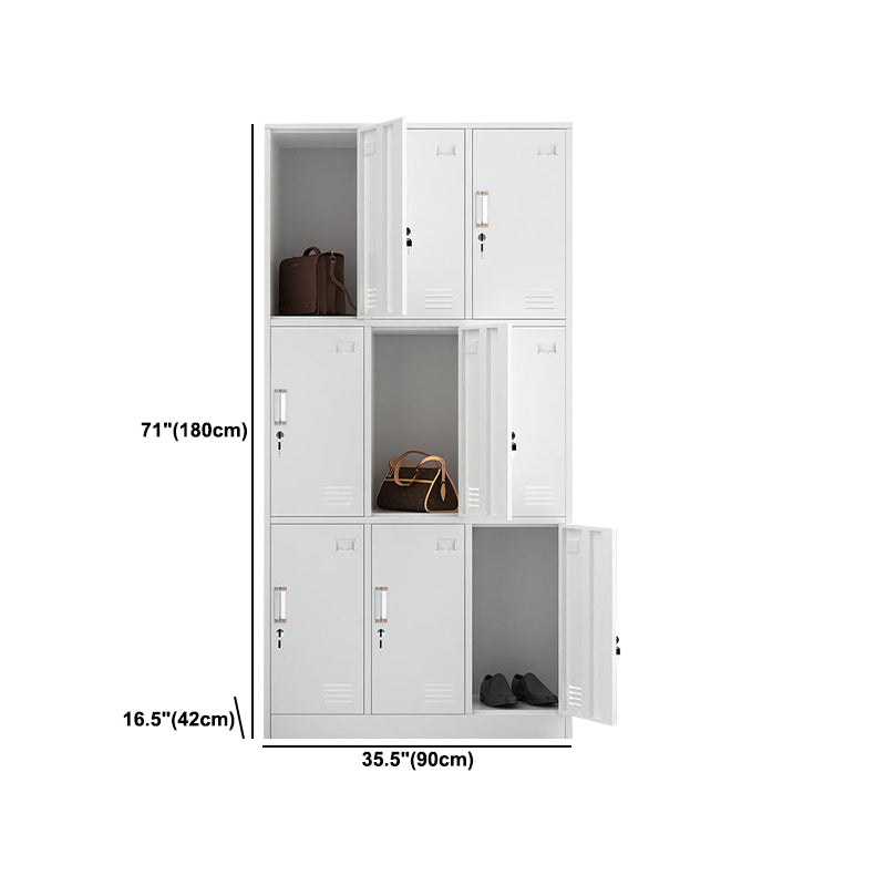 White Steel Wardrobe Armoire Contemporary Hinged Wardrobe Cabinet