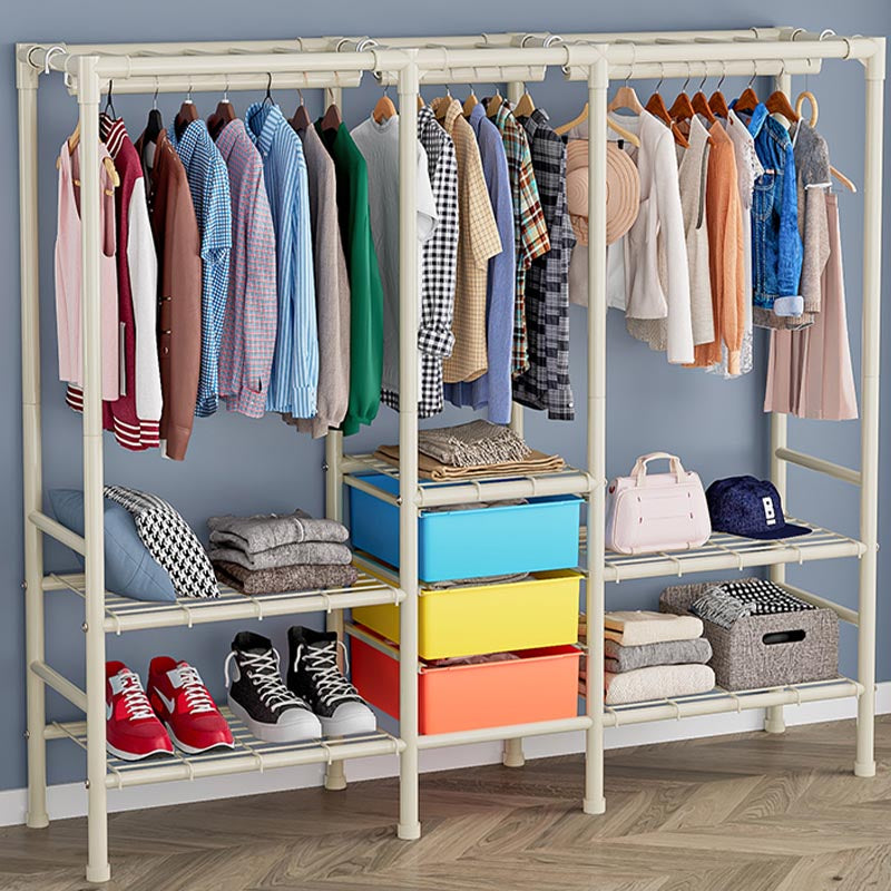 Contemporary Wardrobe Armoire Steel Adjustable Shelves Wardrobe Closet for Bedroom