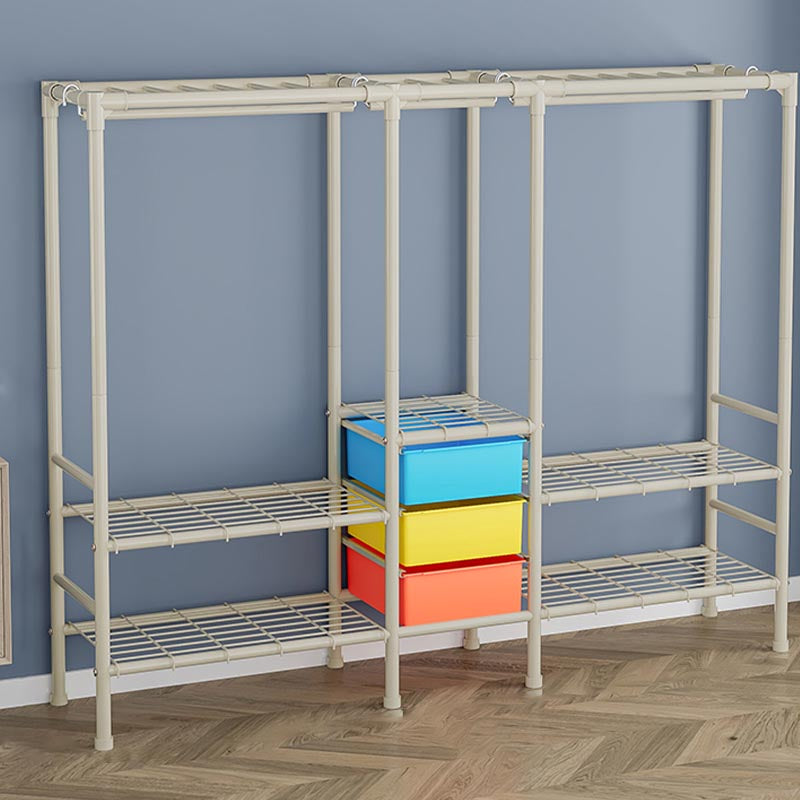 Contemporary Wardrobe Armoire Steel Adjustable Shelves Wardrobe Closet for Bedroom