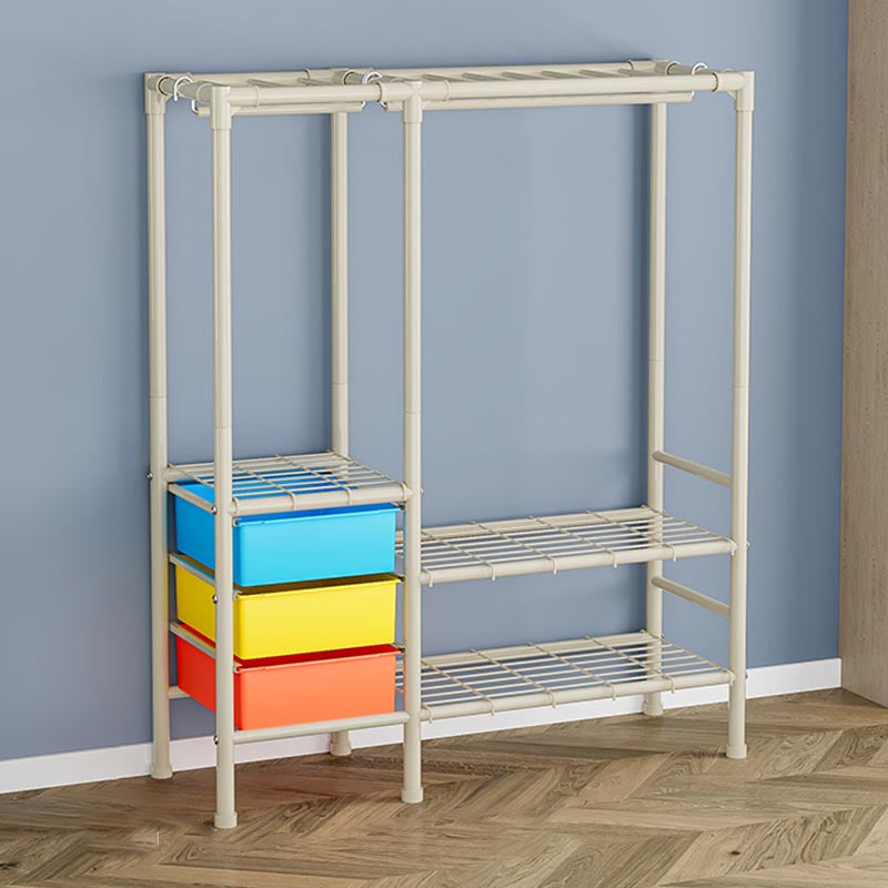 Contemporary Wardrobe Armoire Steel Adjustable Shelves Wardrobe Closet for Bedroom