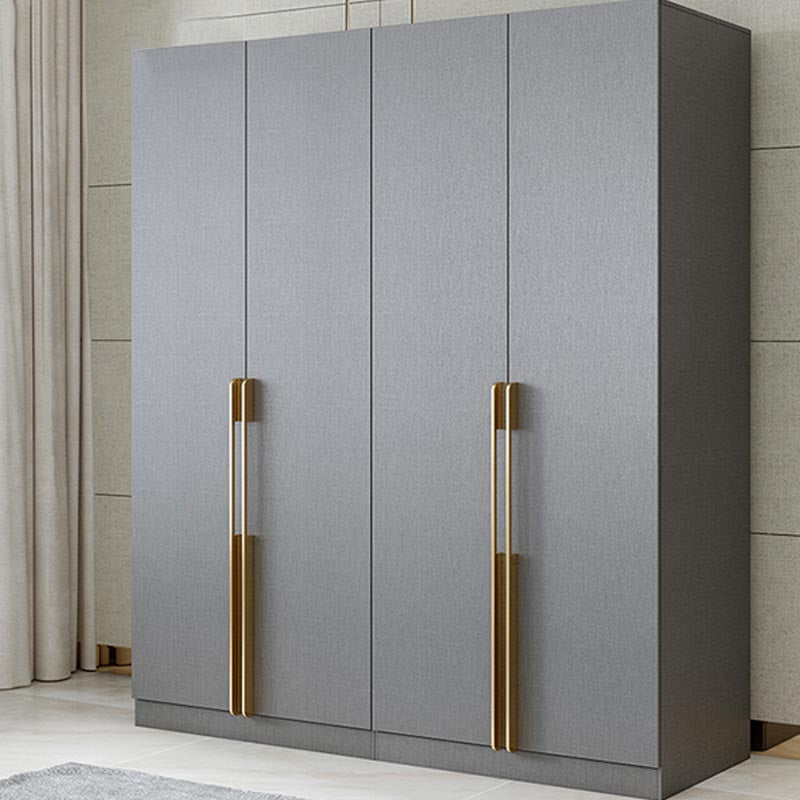Contemporary Style Gray Colour Wardrobe Wood Soft Close Drawer Wardrobe Closet