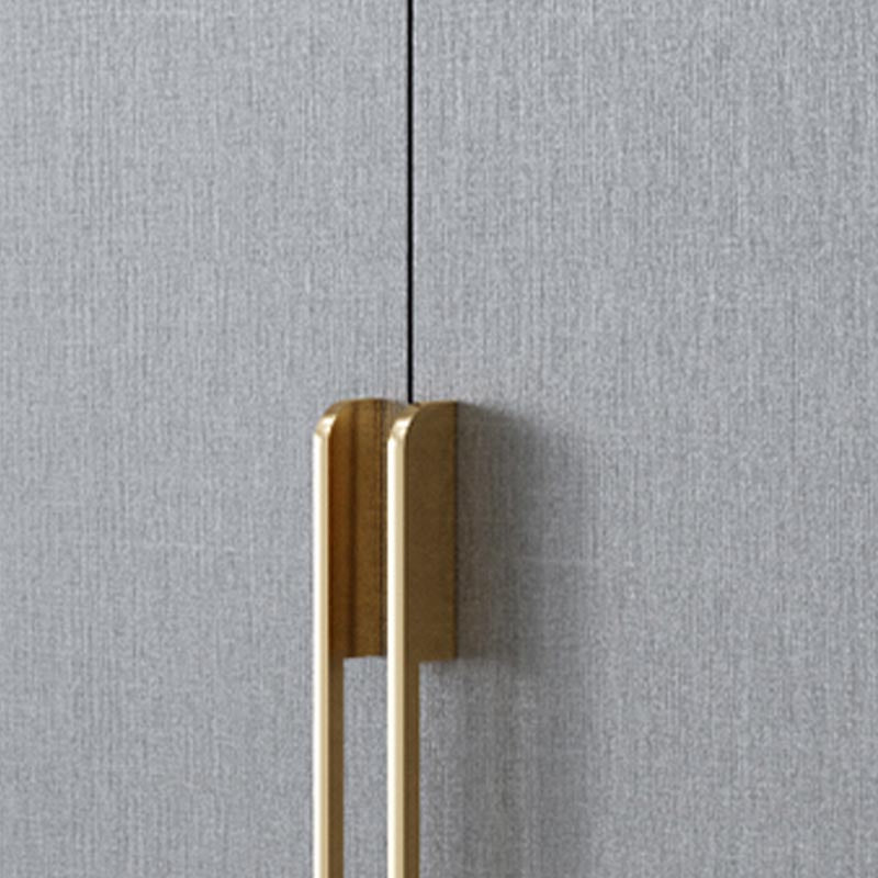 Contemporary Style Gray Colour Wardrobe Wood Soft Close Drawer Wardrobe Closet