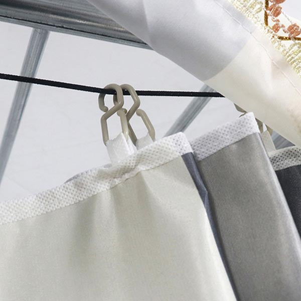 Modern Style Metal Wardrobe 3-Tier Cloth Rod Included Wardrobe Closet