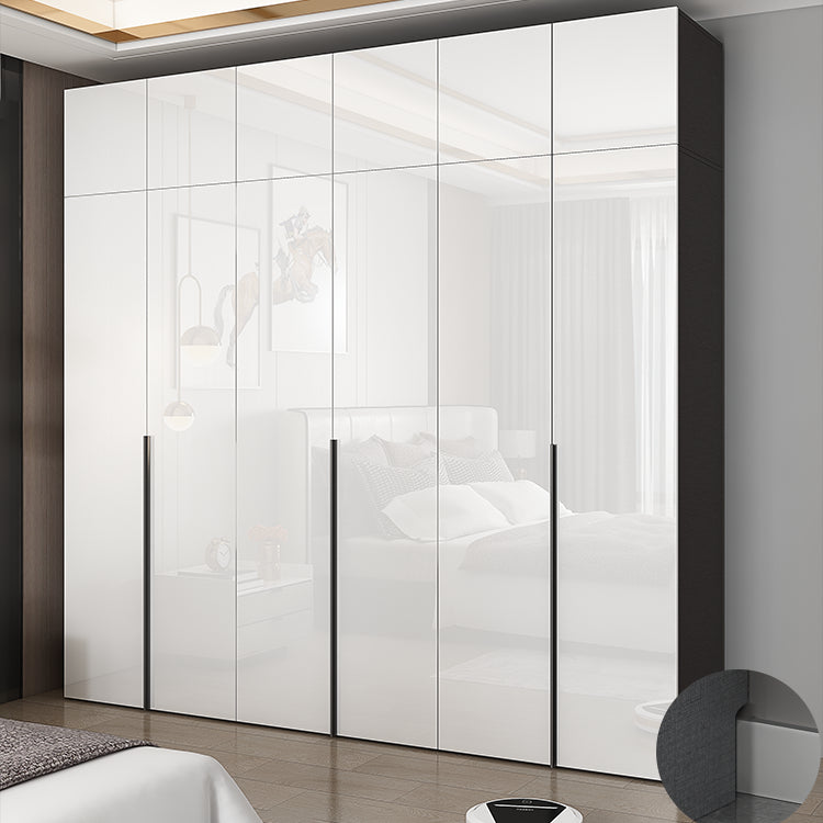 Contemporary Style Wood Wardrobe White Colour Wardrobe Closet with 1 Drawer