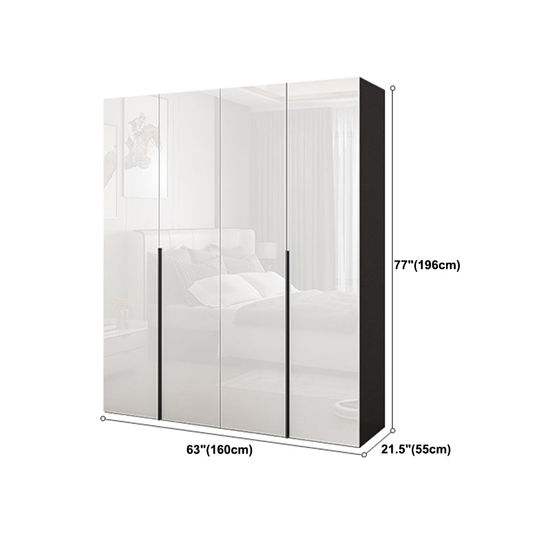 Contemporary Style Wood Wardrobe White Colour Wardrobe Closet with 1 Drawer