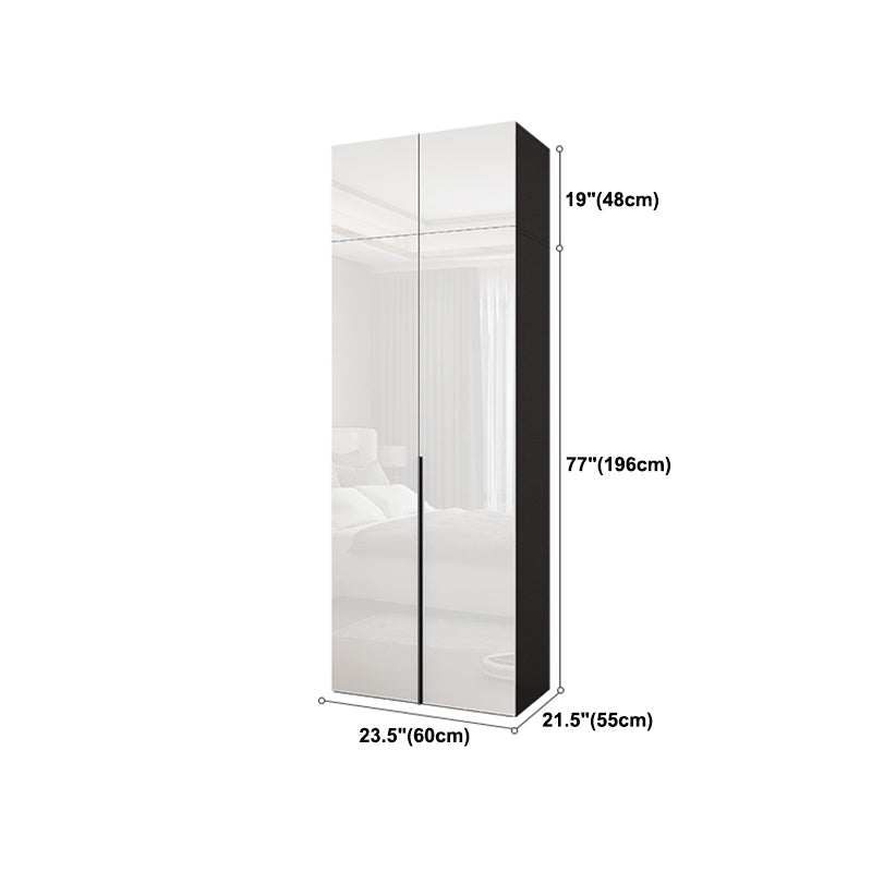 Contemporary Style Wood Wardrobe White Colour Wardrobe Closet with 1 Drawer