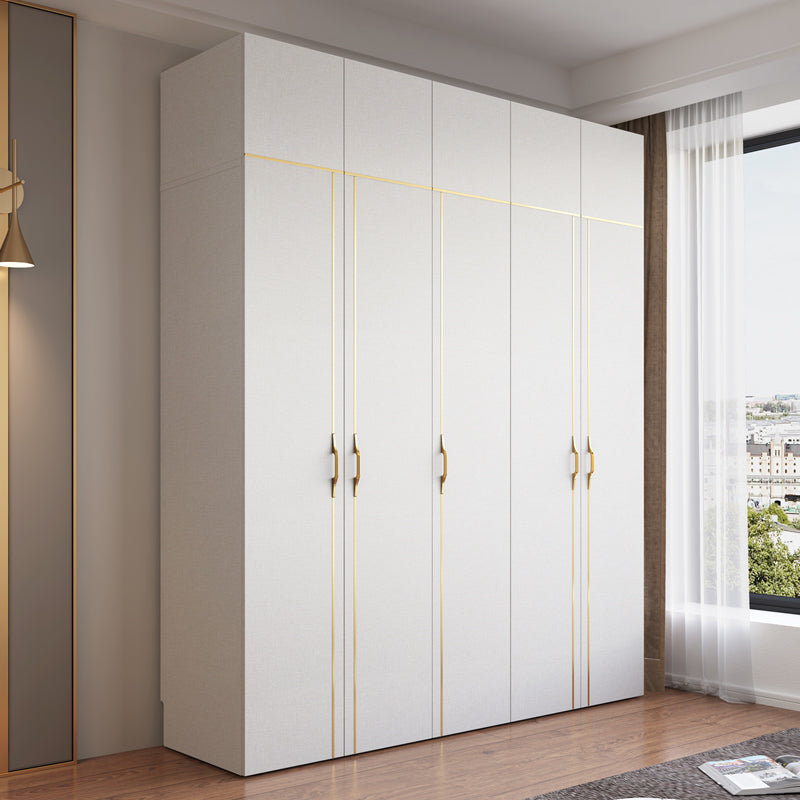 Contemporary Style Wood Wardrobe White Colour Soft Close Drawer Wardrobe Closet